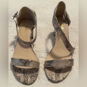 Snake Skin Print Heels Sandals